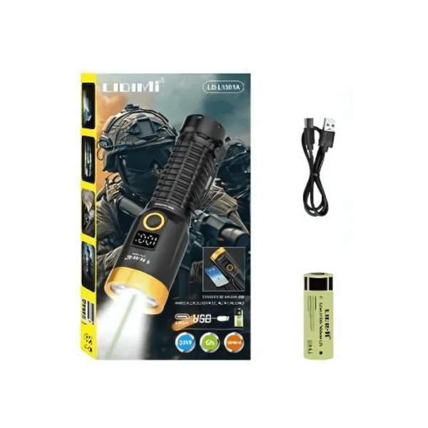 LD-L1501A LINTERNA DE METAL LUZ BLANCA Y LAZER VERDE 3000 METROS - Imagen 3